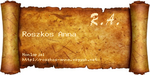 Roszkos Anna névjegykártya